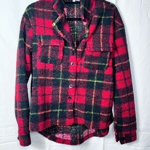 Blakeley Multicolor Plaid red black Size S Oversized 4 Pocket Shacket Western